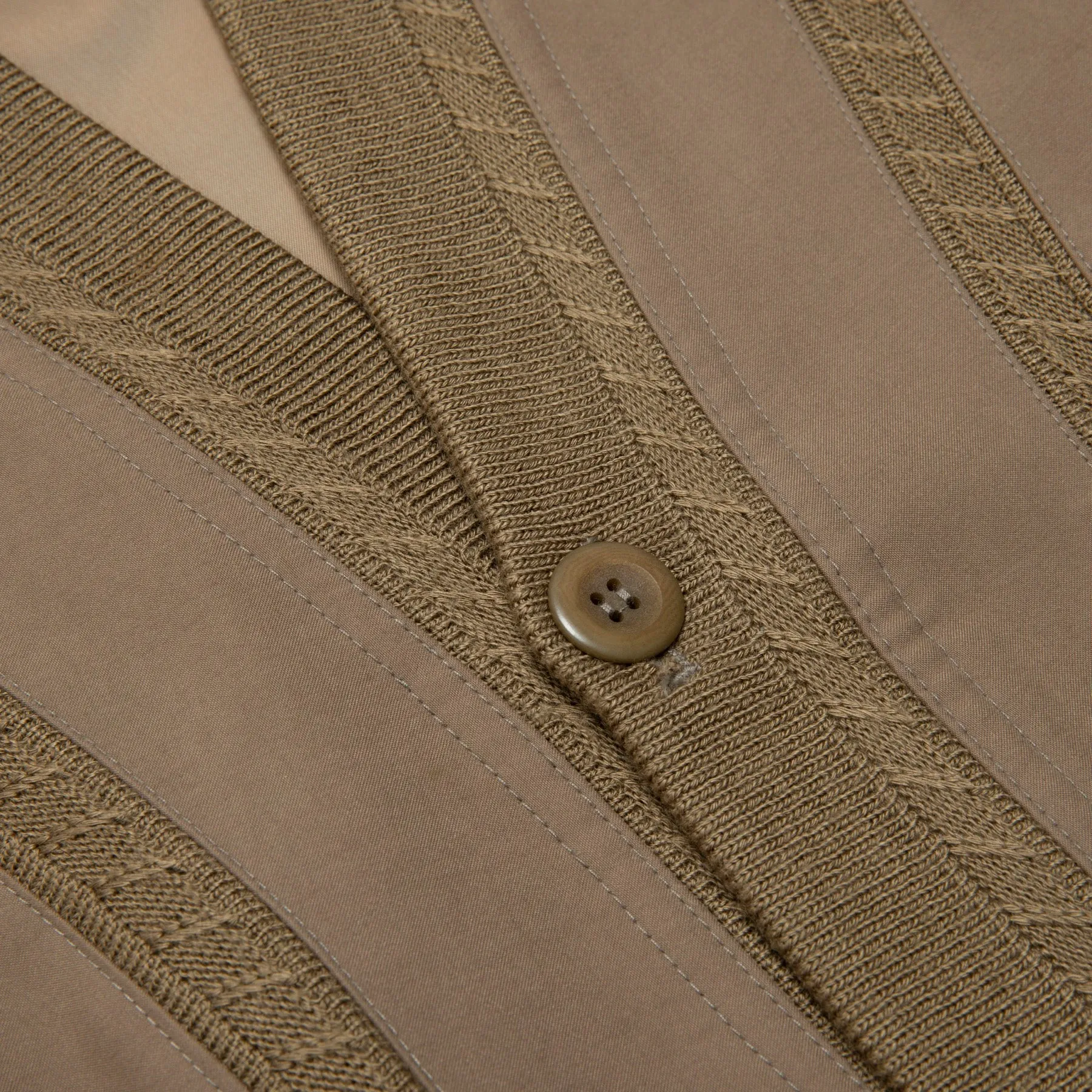 70s Herringbone Knit Trim Cardigan Jacket