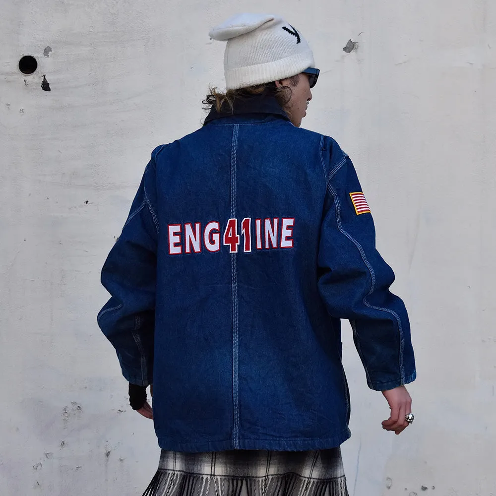 90's Dickies ワッペン！ デニム カバーオール ブランケットライナー 231205