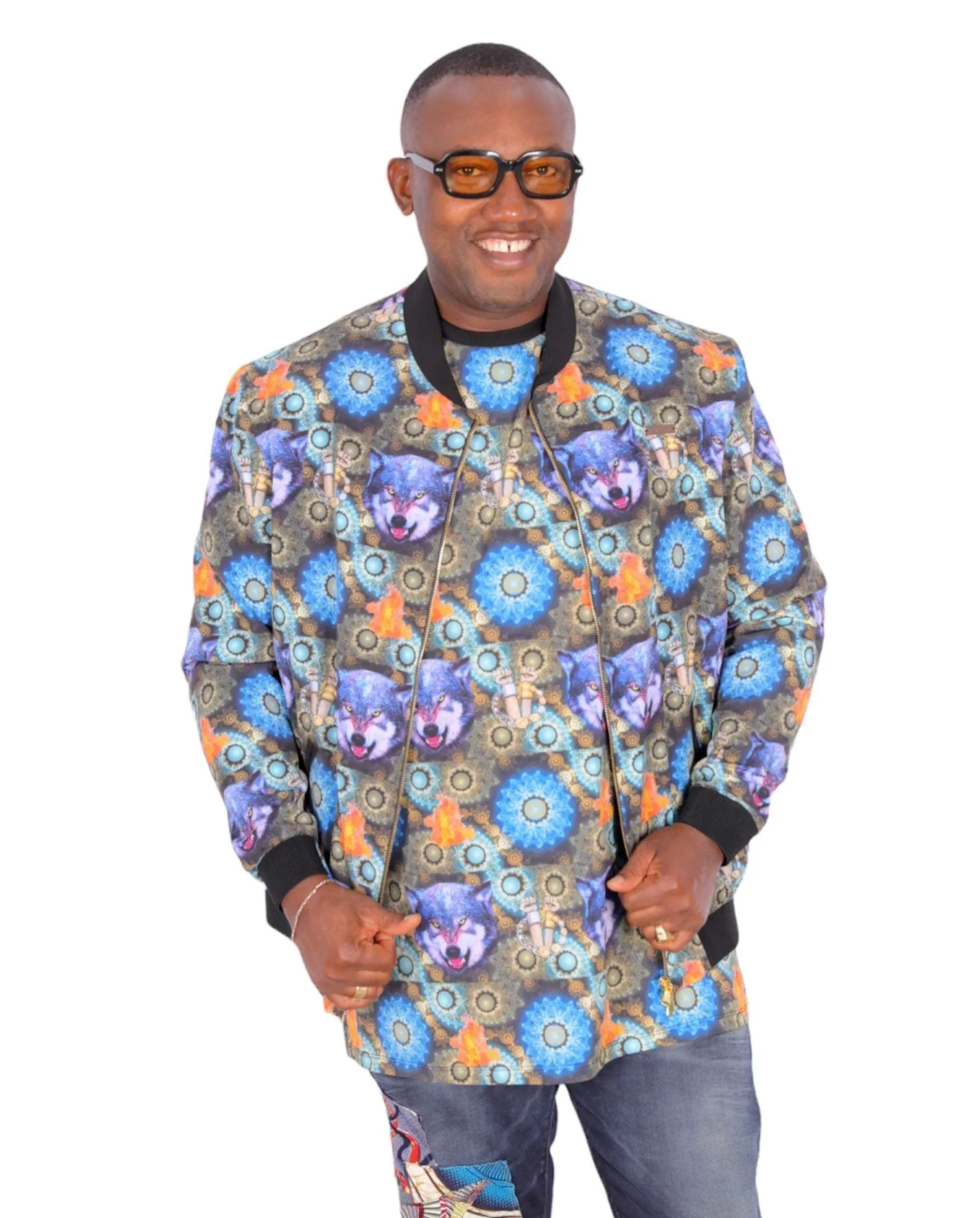 African Ankara Jacket For Men Wolves