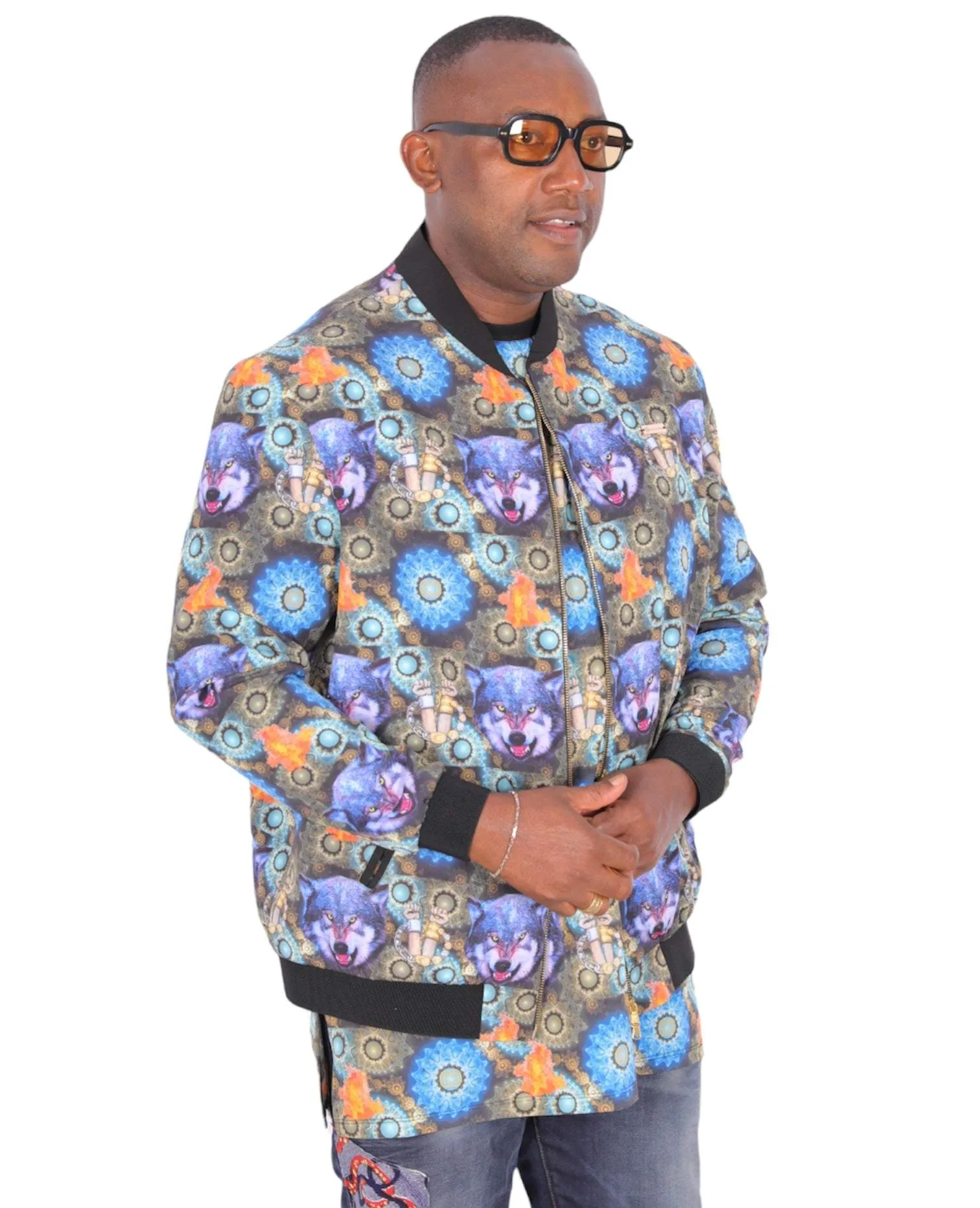 African Ankara Jacket For Men Wolves