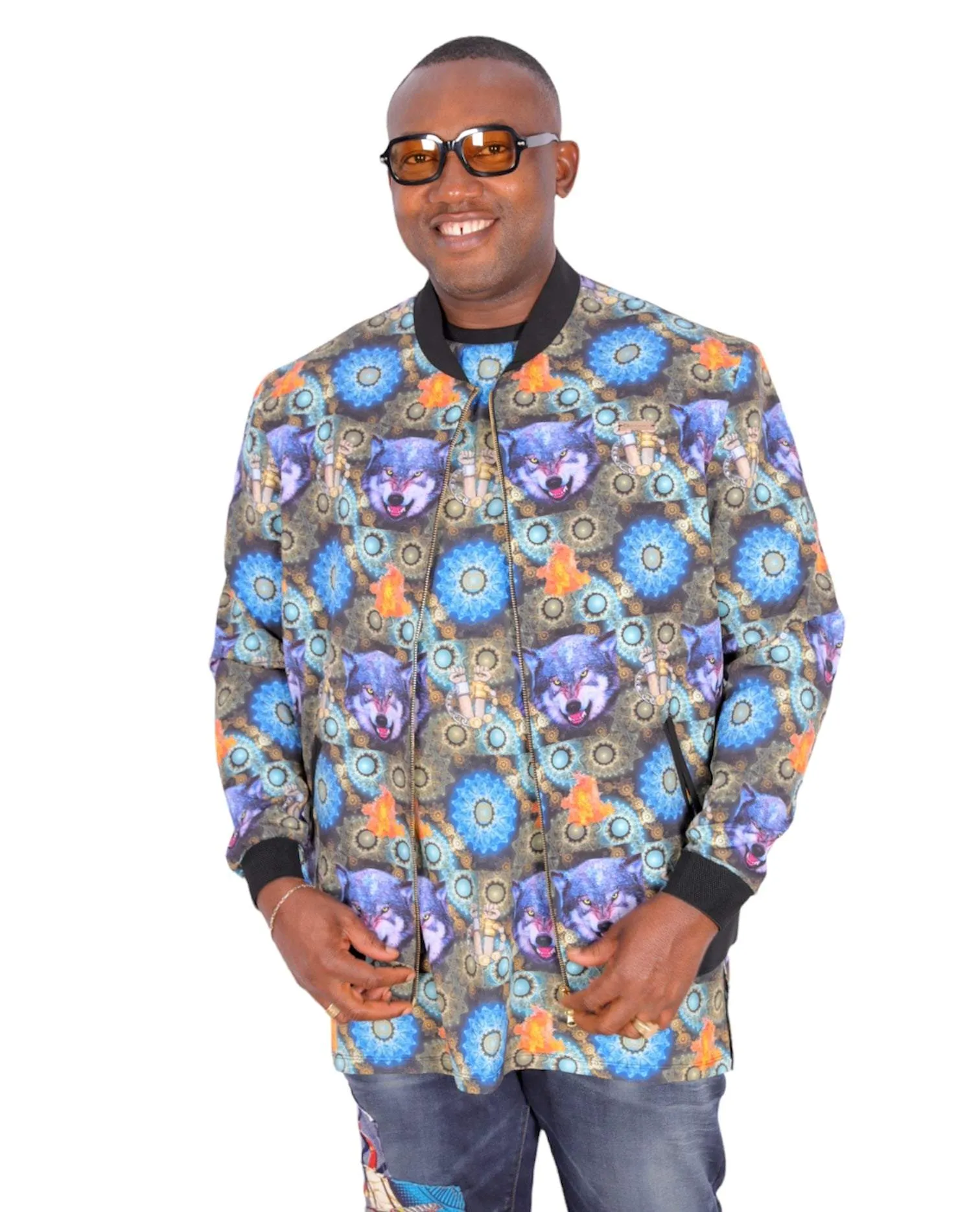 African Ankara Jacket For Men Wolves