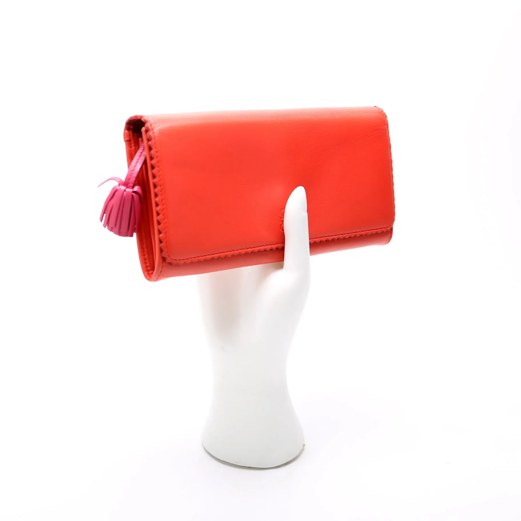 Anagram Tassel Long Wallet Orange