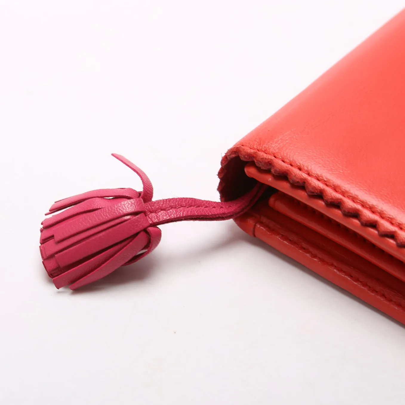 Anagram Tassel Long Wallet Orange