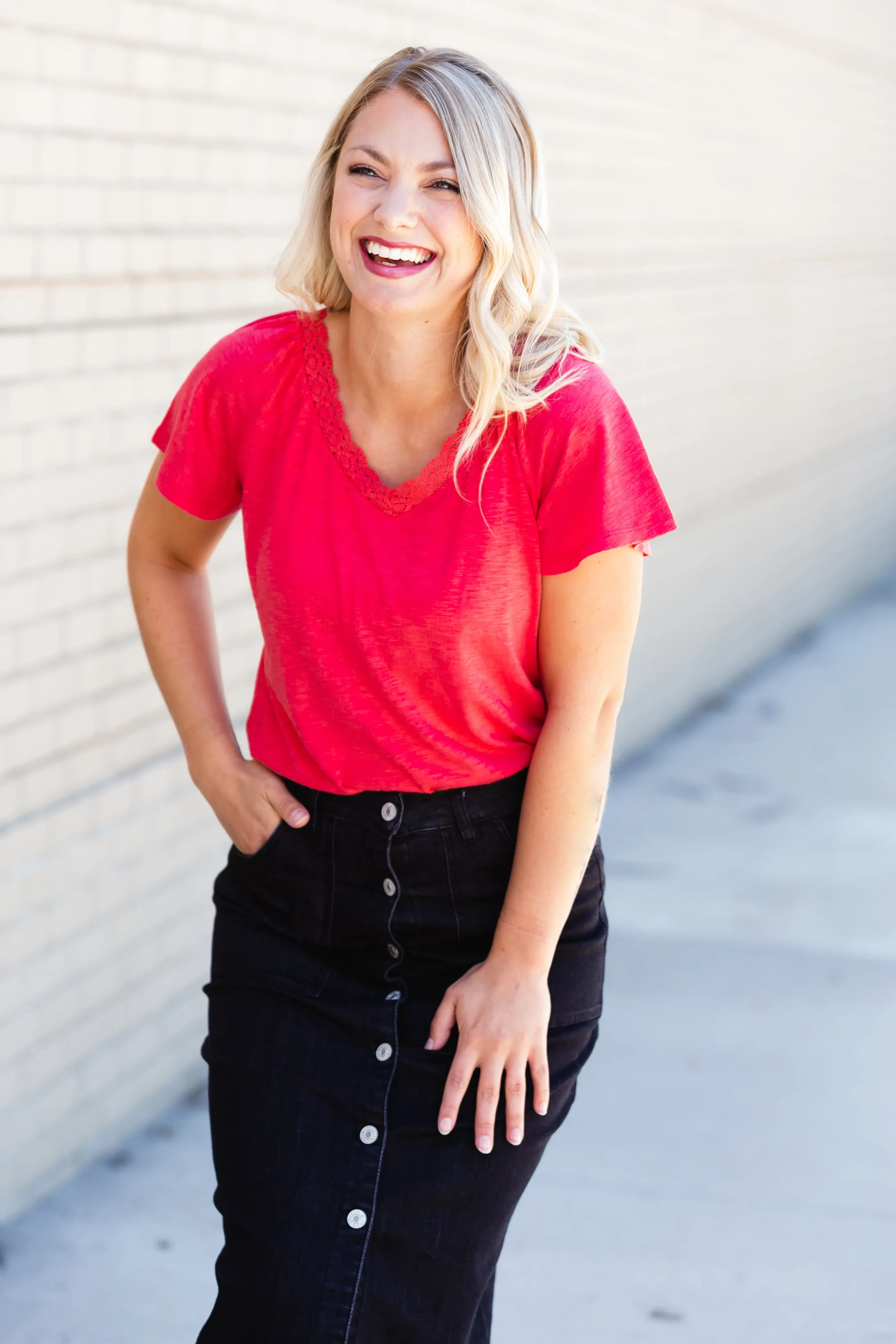 Black Button Front Utility Midi Skirt - FINAL SALE