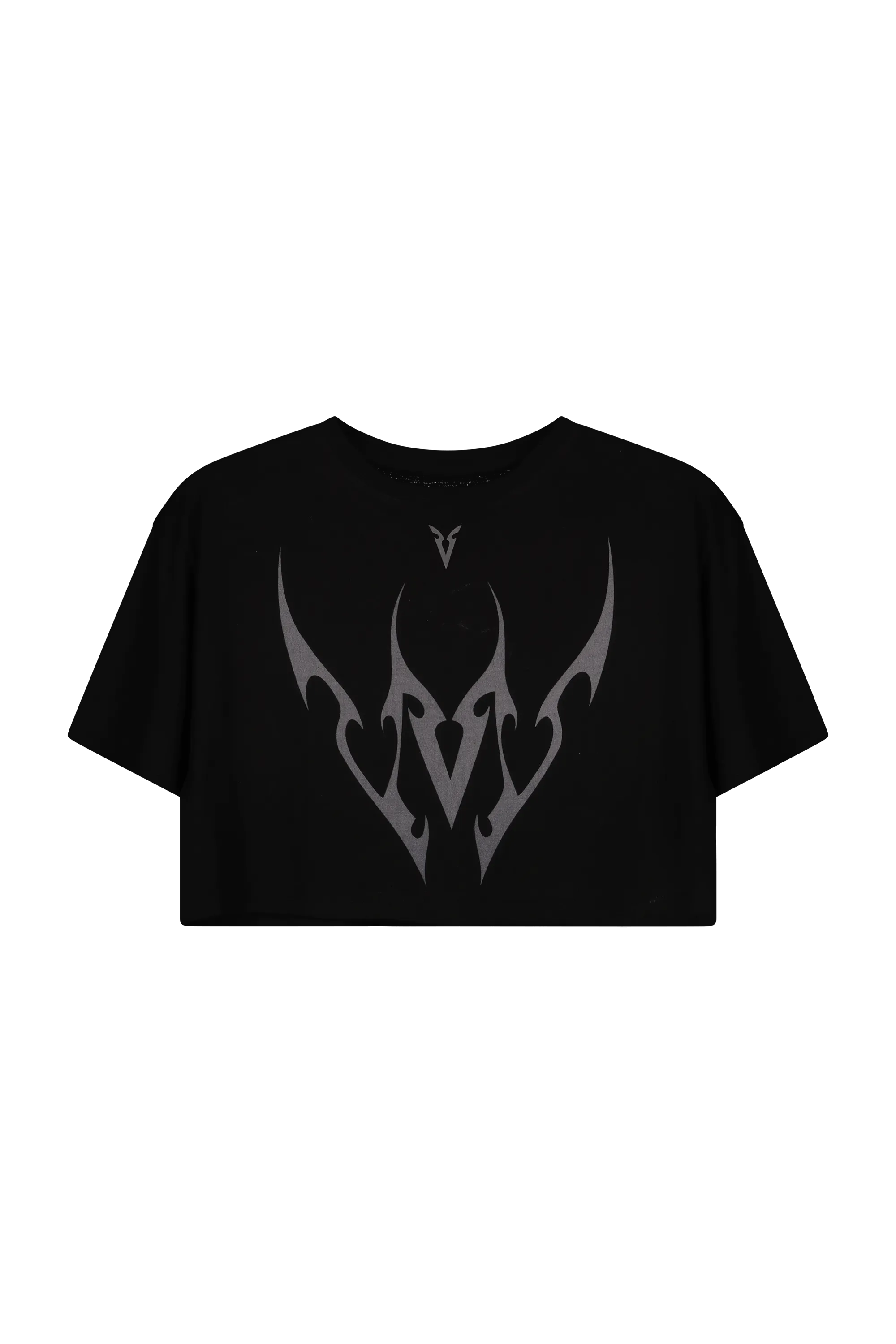 BOXY T-SHIRT GRAY VEINS GRAPHIC- Black