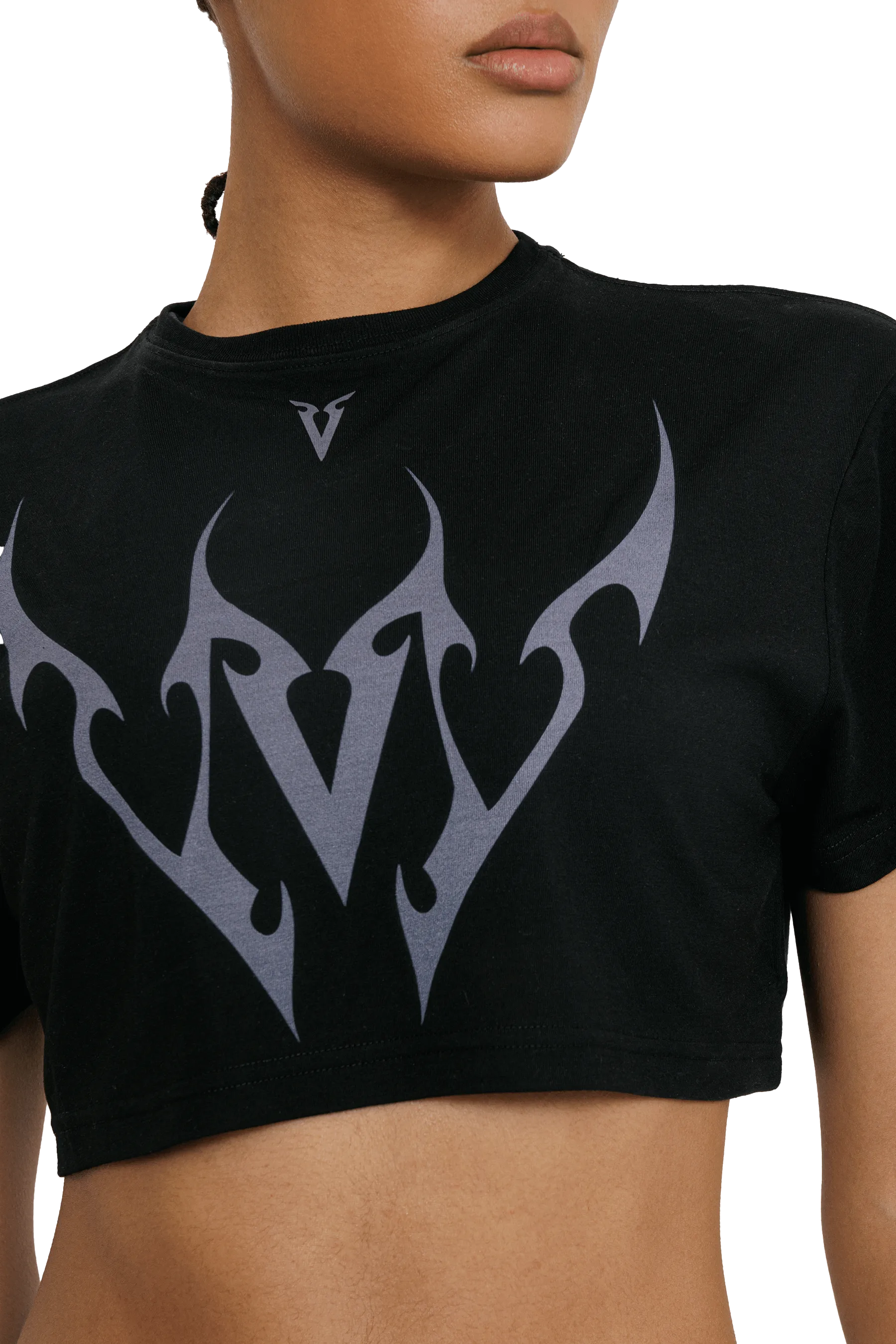 BOXY T-SHIRT GRAY VEINS GRAPHIC- Black