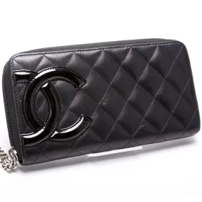 Cambon Ligne Zip Around Long Wallet Black