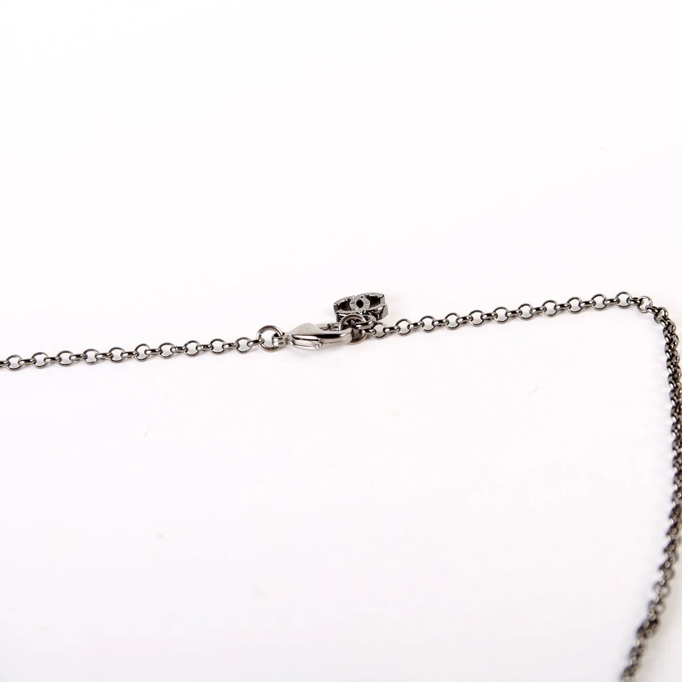 CC Crystal Ruthenium Long Necklace