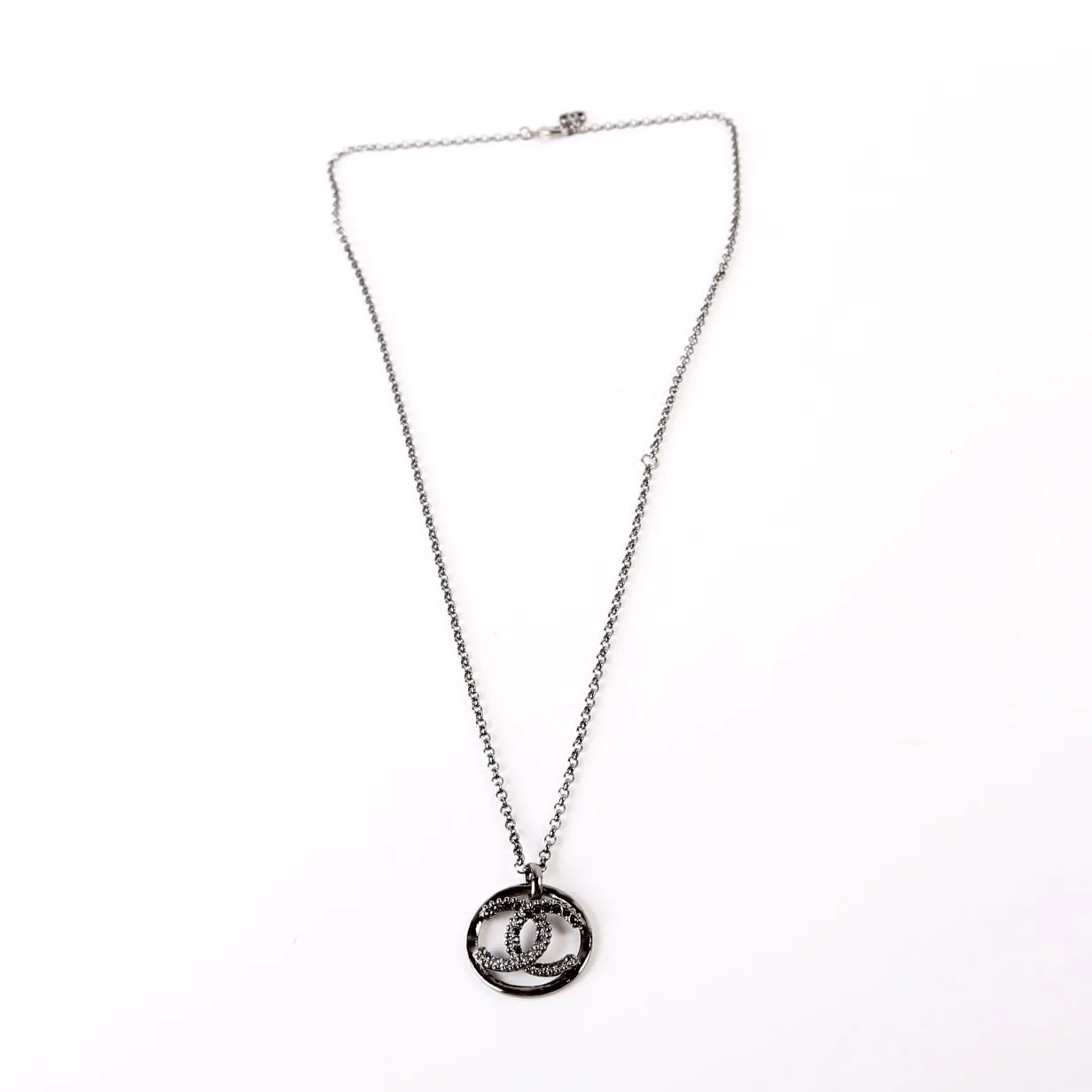 CC Crystal Ruthenium Long Necklace