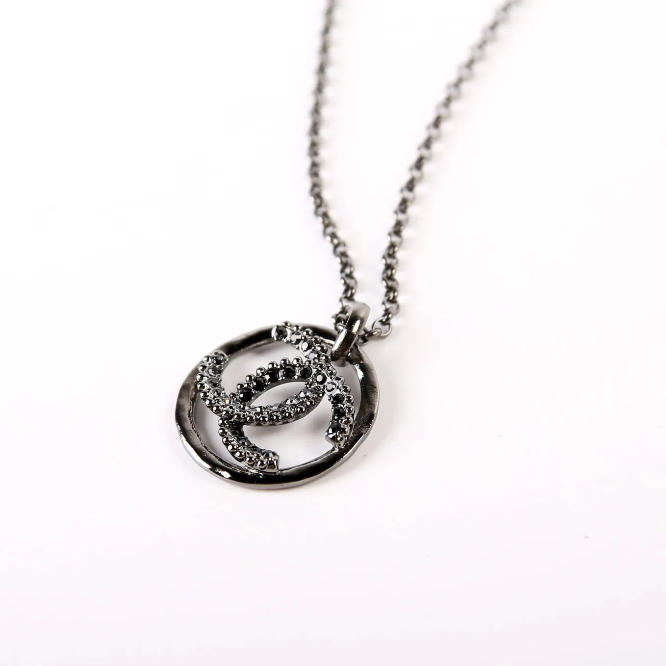 CC Crystal Ruthenium Long Necklace