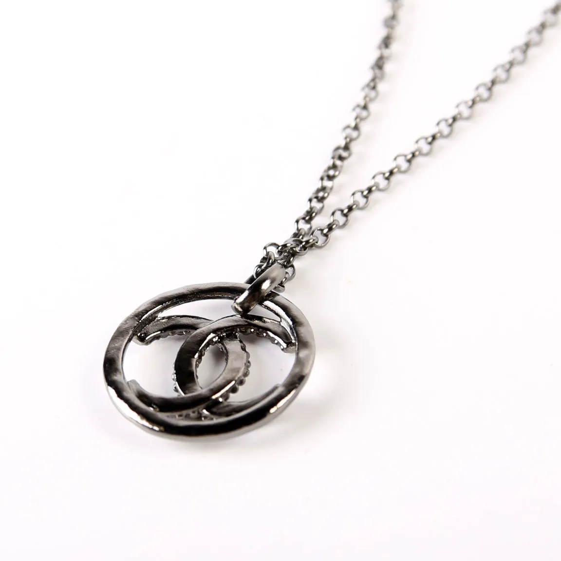 CC Crystal Ruthenium Long Necklace