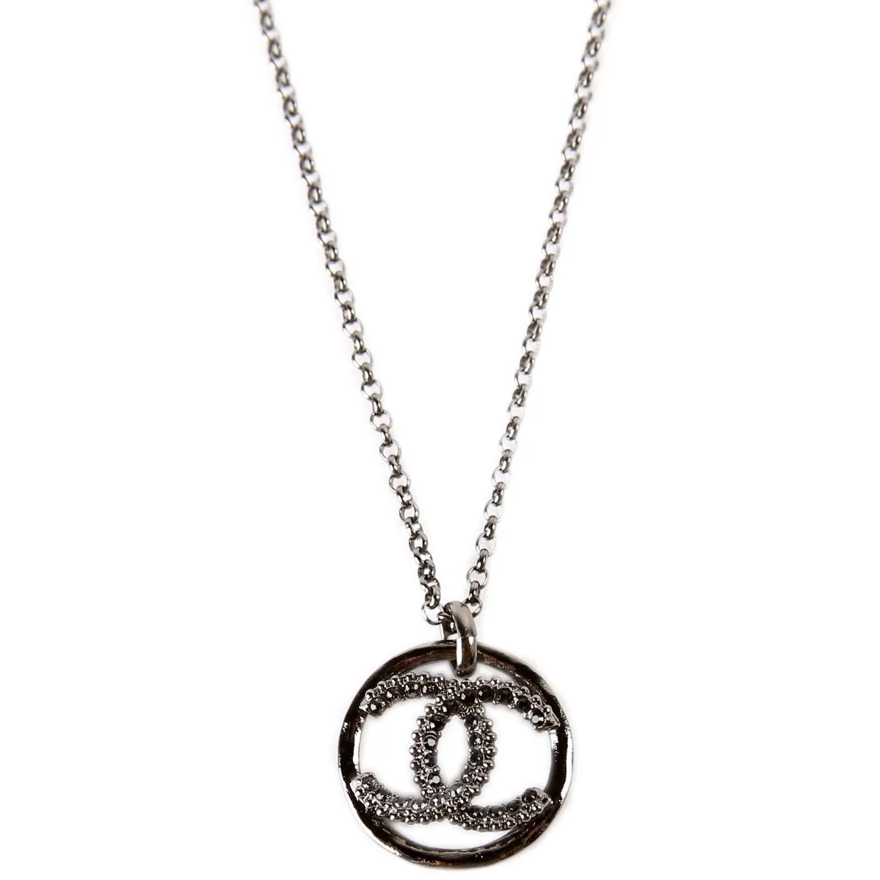CC Crystal Ruthenium Long Necklace