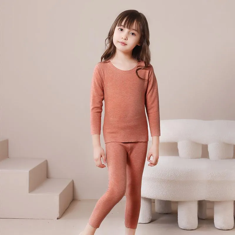 Children's Thermal Wool Silk Underwear Set
