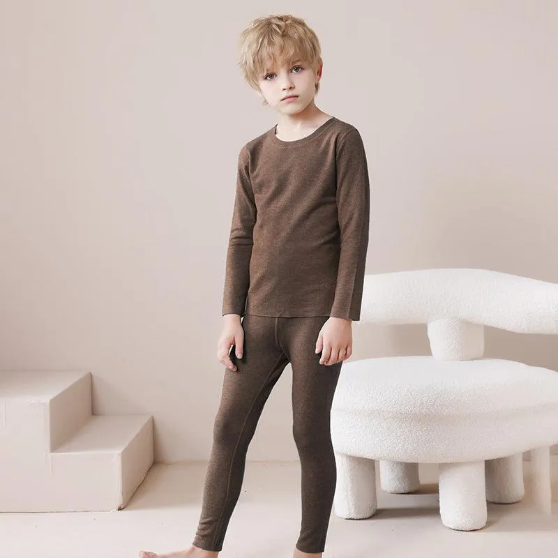 Children's Thermal Wool Silk Underwear Set