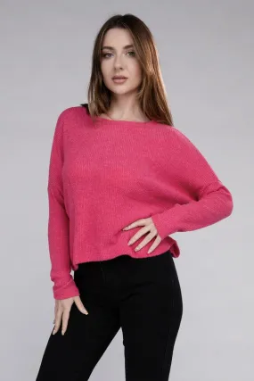 Classic Elegance Modern Ribbed Dolman Long Sleeve Sweater