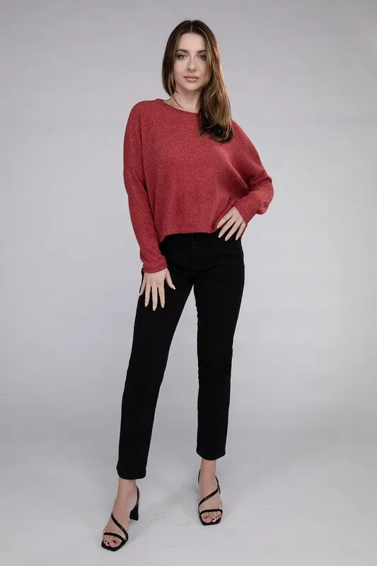 Classic Elegance Modern Ribbed Dolman Long Sleeve Sweater