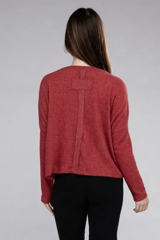Classic Elegance Modern Ribbed Dolman Long Sleeve Sweater