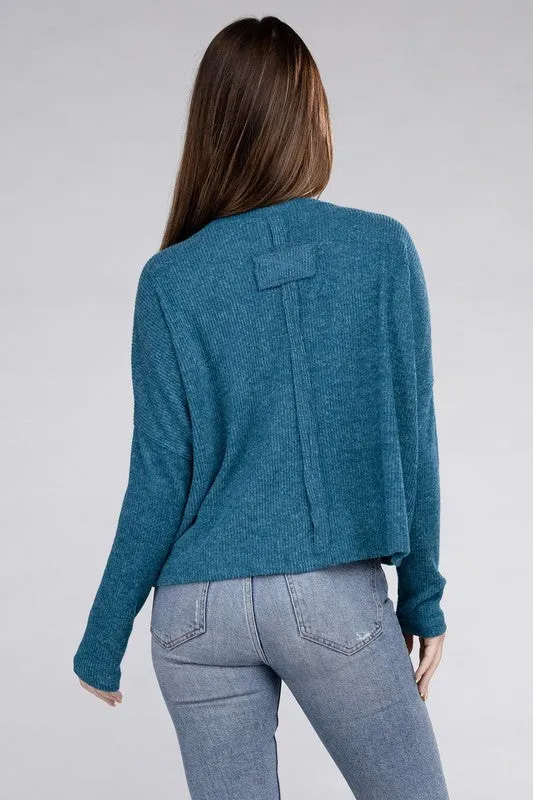 Classic Elegance Modern Ribbed Dolman Long Sleeve Sweater