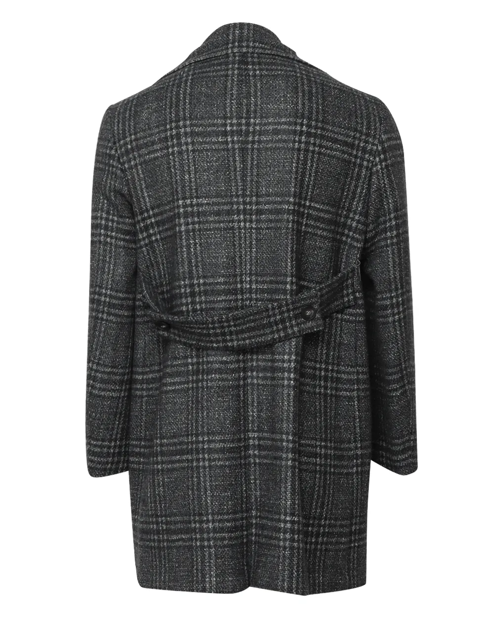 Dark Charcoal Glen Plaid Overcoat