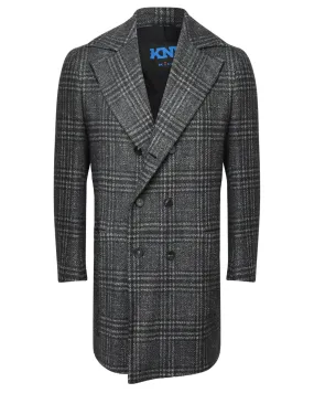 Dark Charcoal Glen Plaid Overcoat