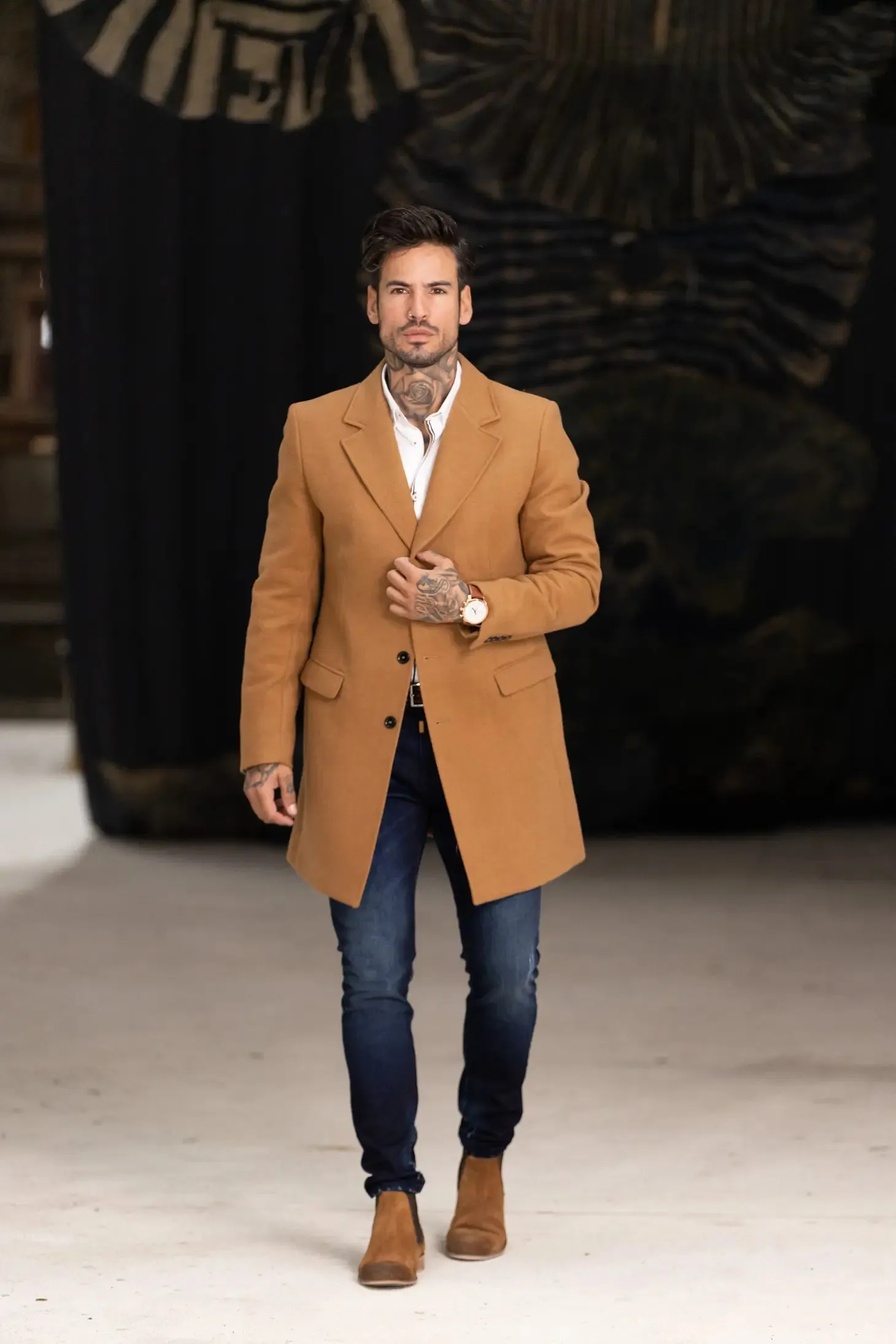 Drie Kleure Smk Overcoat - Camel