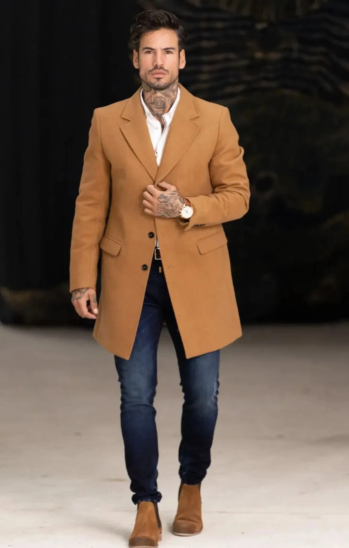 Drie Kleure Smk Overcoat - Camel