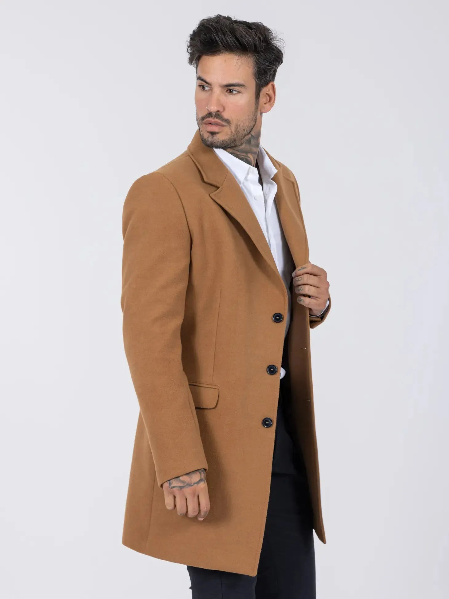 Drie Kleure Smk Overcoat - Camel