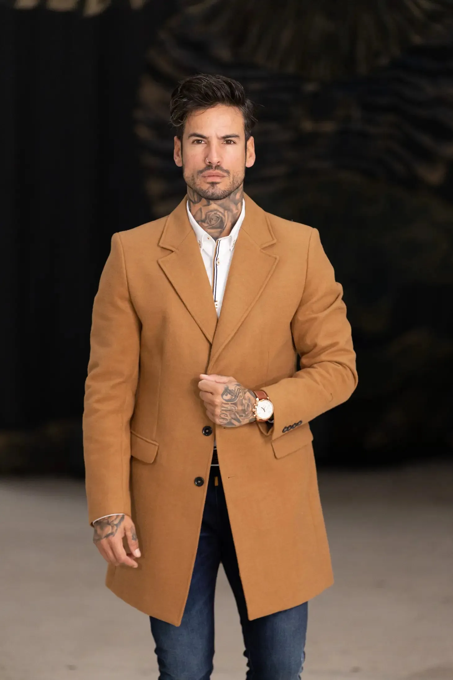Drie Kleure Smk Overcoat - Camel