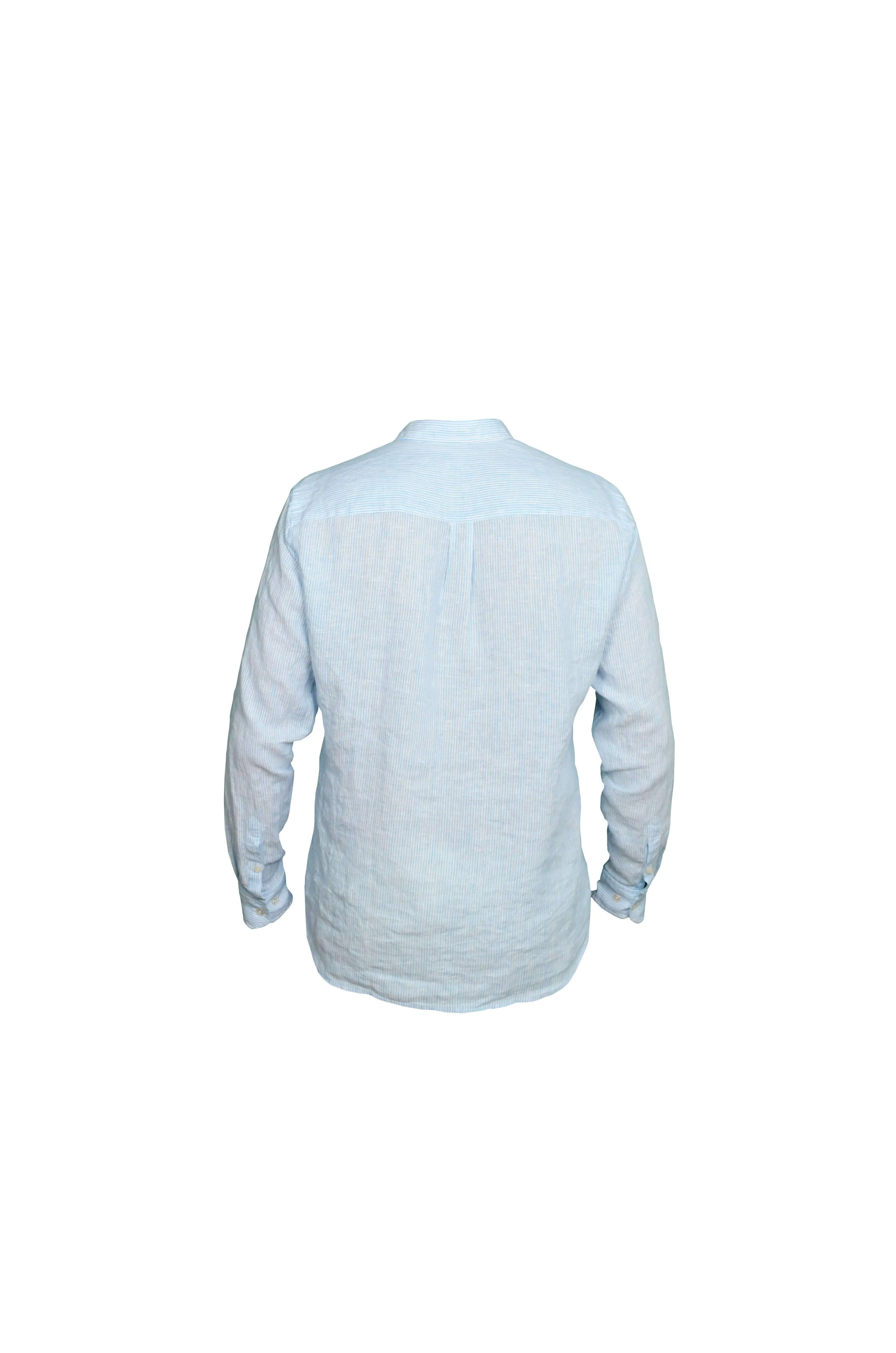 Faros Blue Stripes Linen Shirt - Finest Italian Linen