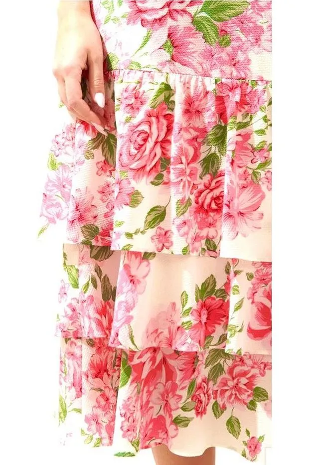 Guayana Ruffle Tiered MIDI Dress