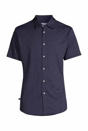 HALYARD SS Navy Dot Print