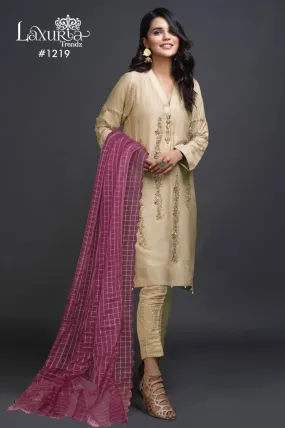 Handwork Kurti With Pant & Fancy Organza Dupatta