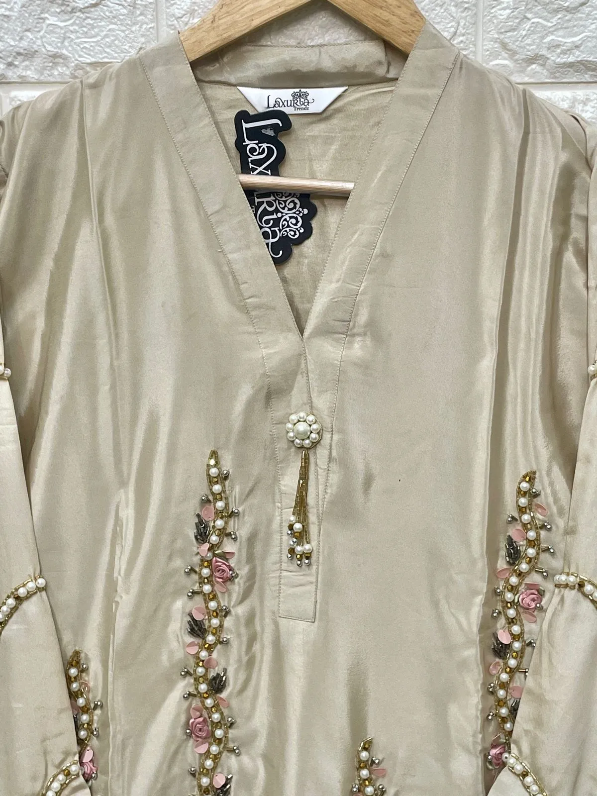 Handwork Kurti With Pant & Fancy Organza Dupatta