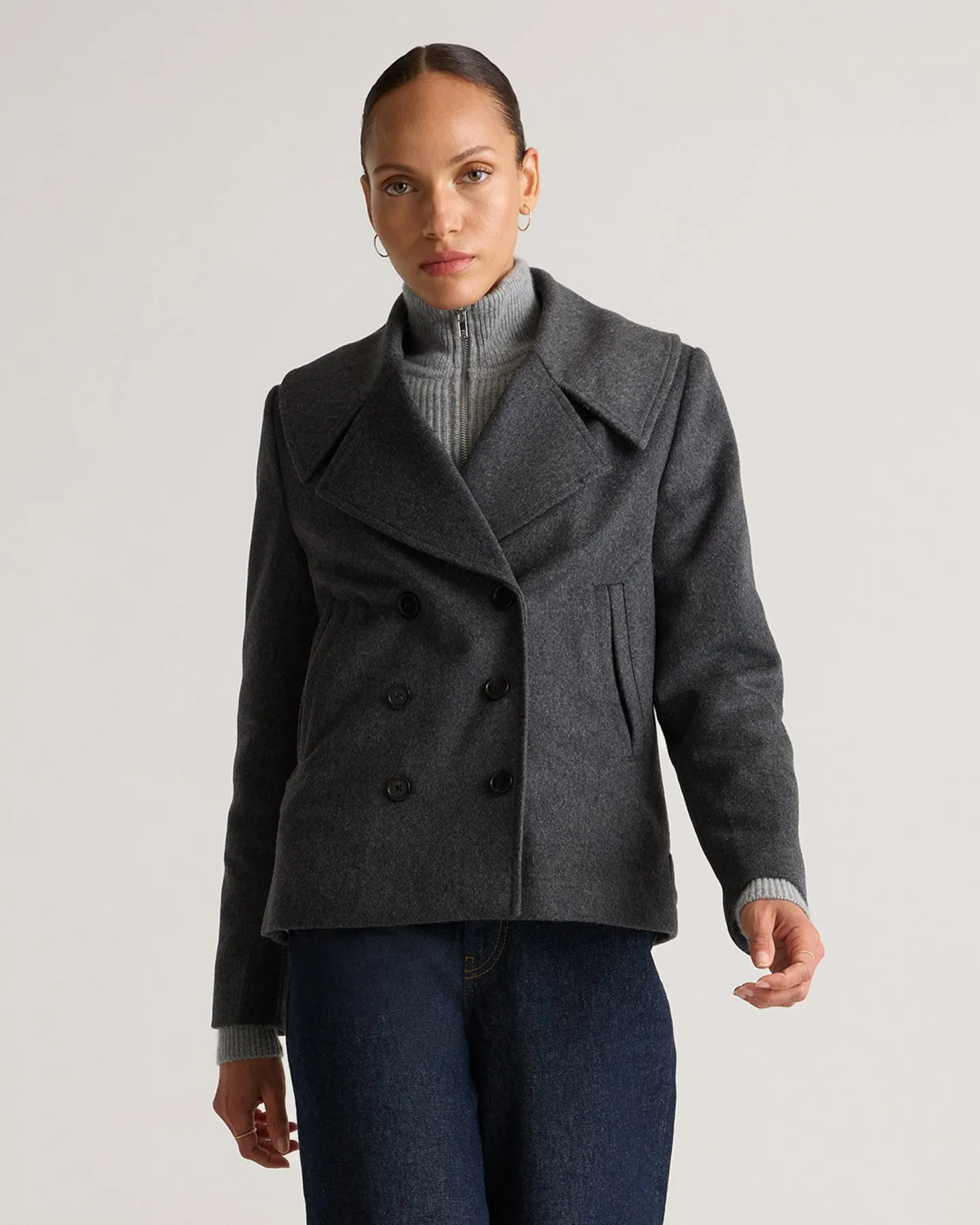 Italian Wool Short Peacoat