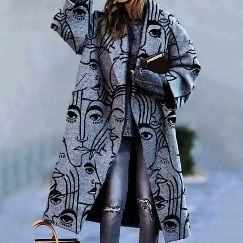 Joskaa Back to College Autumn Winter Long Sleeve Pocket Green Outwear Casual Loose Blend Wool Long Overcoat Women Vintage Button Cardigan Tops Jackets