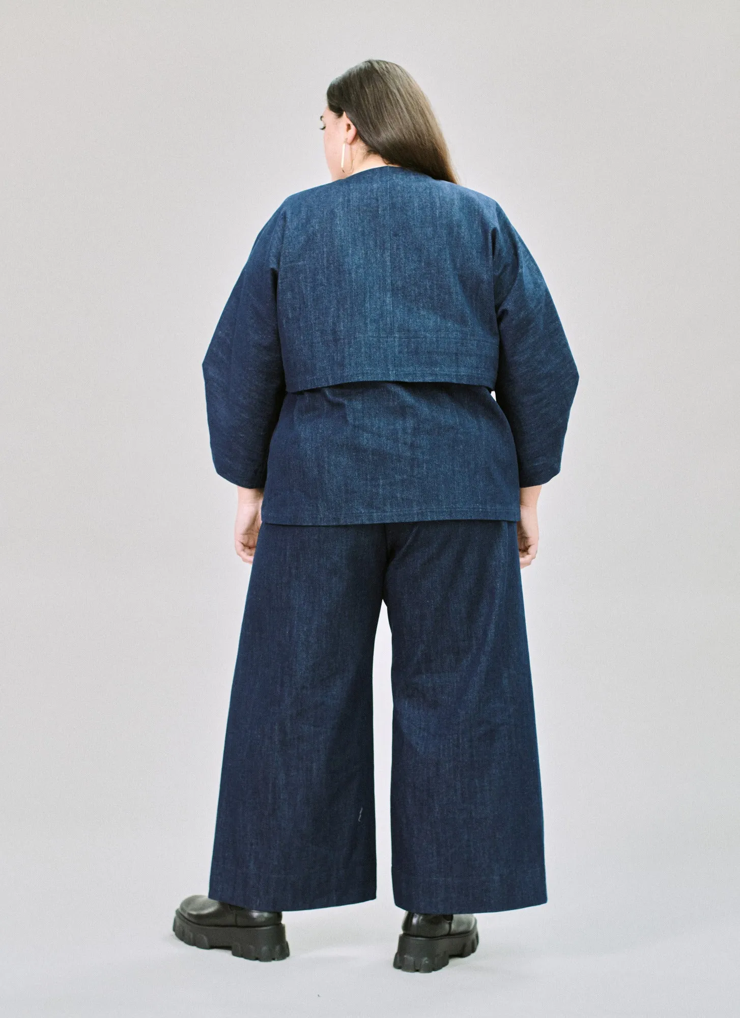 Kimono shirt in organic denim