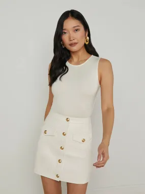 L'Agence Amia Tank Bodysuit in Vintage White