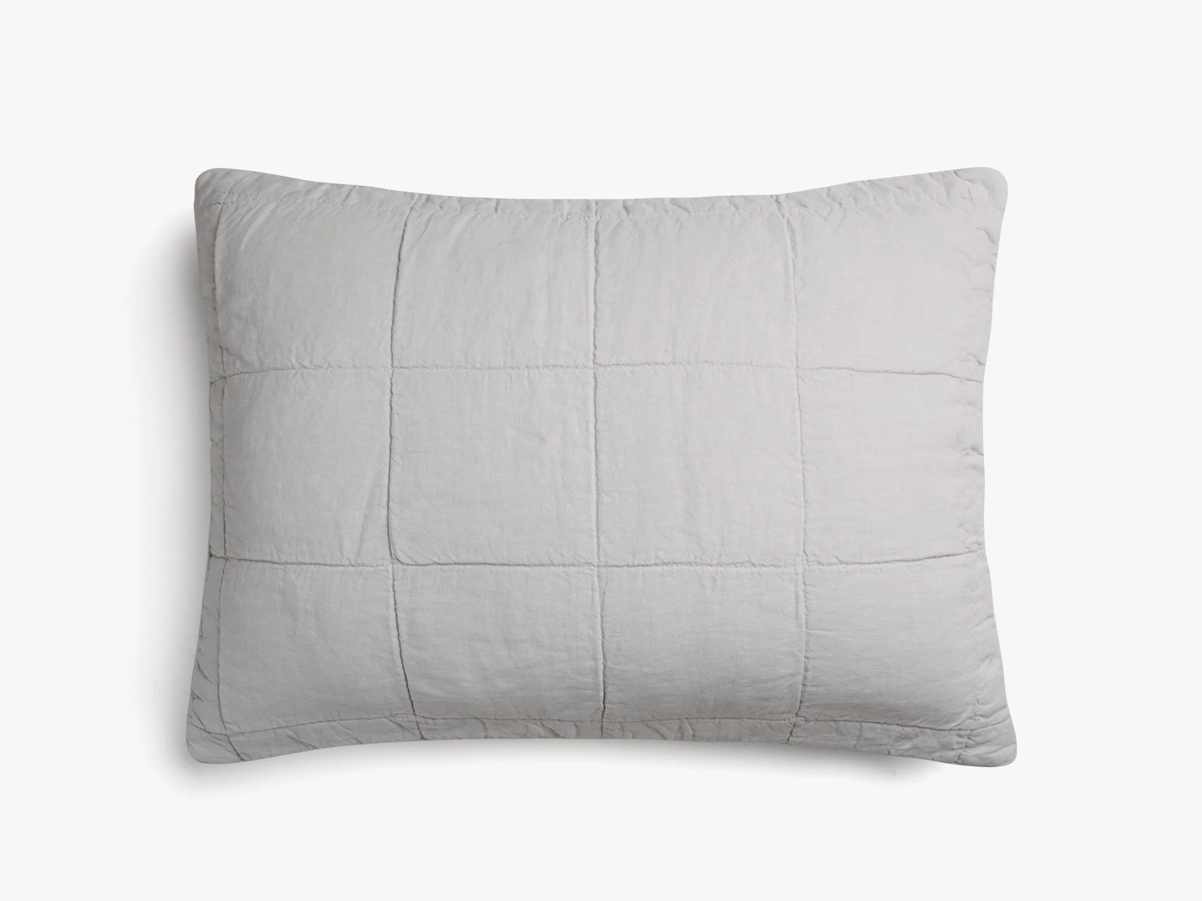 Linen Box Quilted Sham Set (Fog)