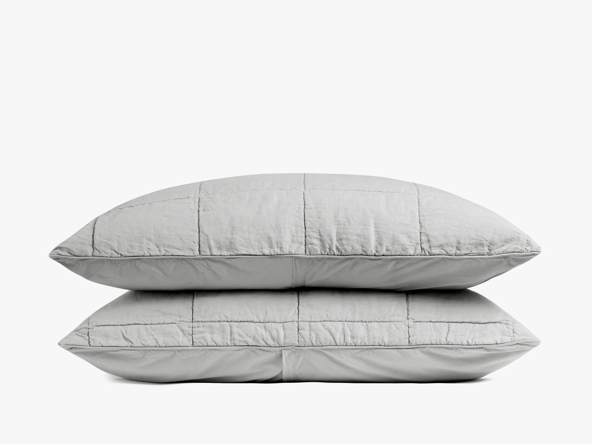 Linen Box Quilted Sham Set (Fog)