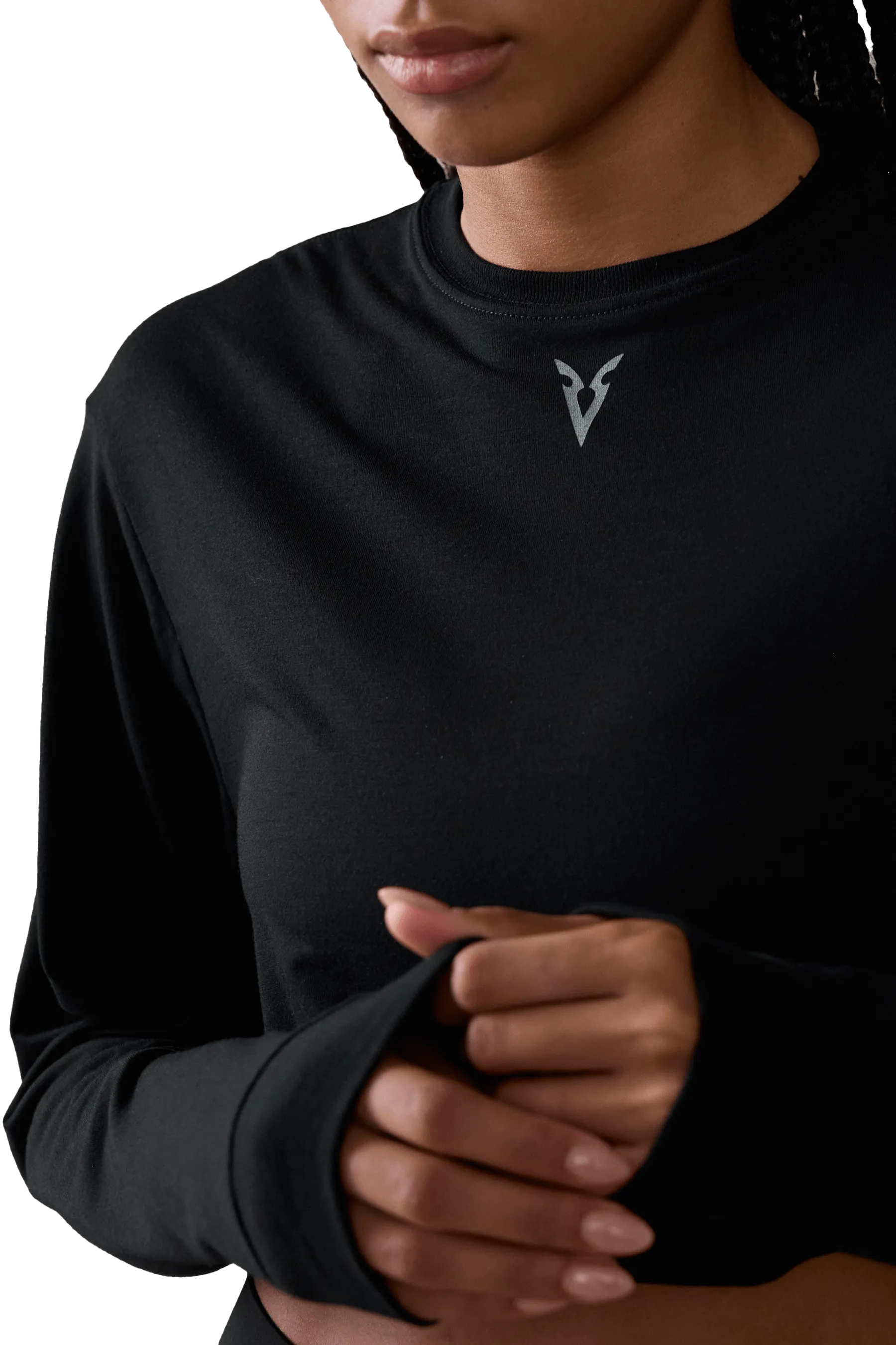 LONG SLEEVE BOXY T-SHIRT - Black