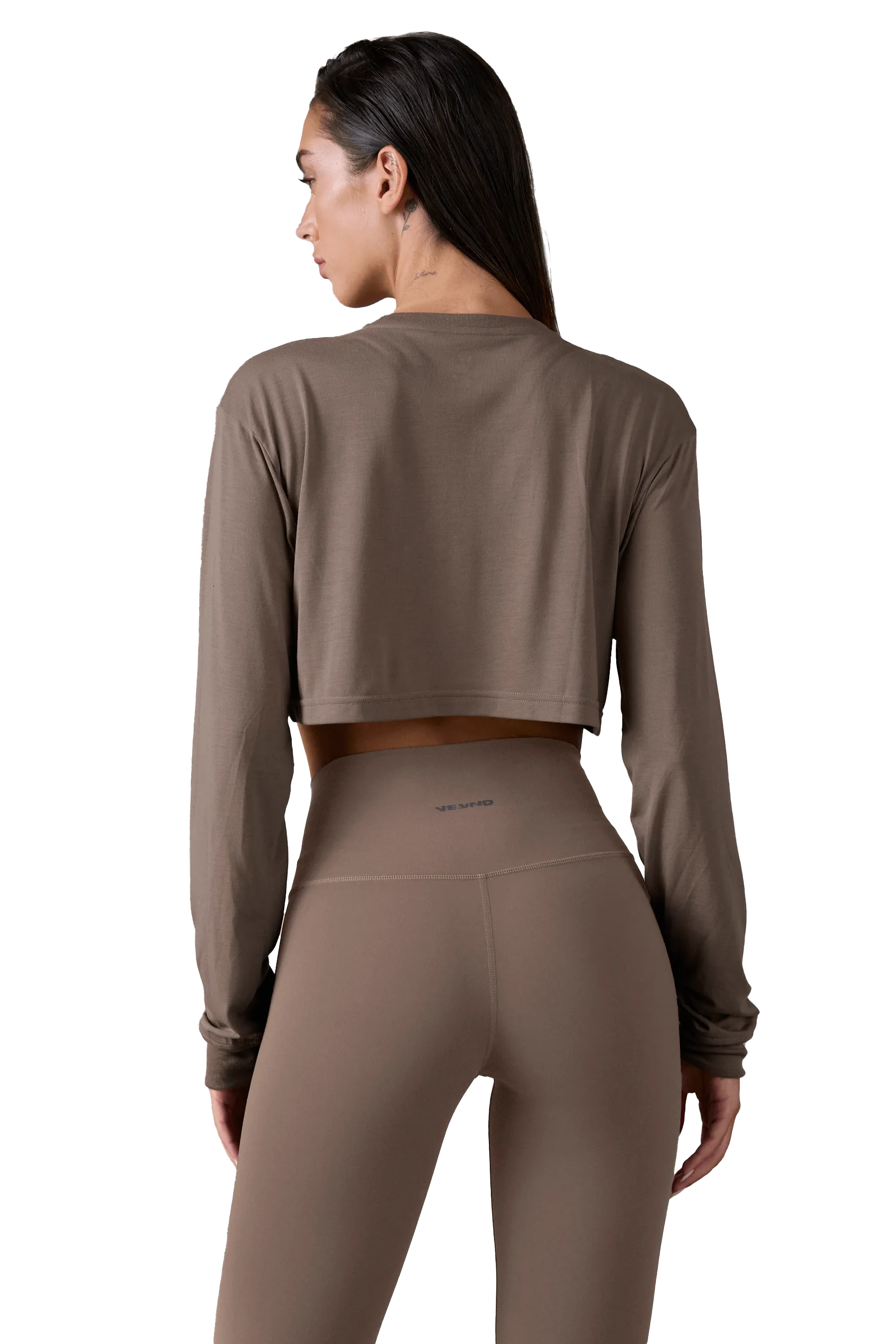LONG SLEEVE BOXY T-SHIRT - Tan