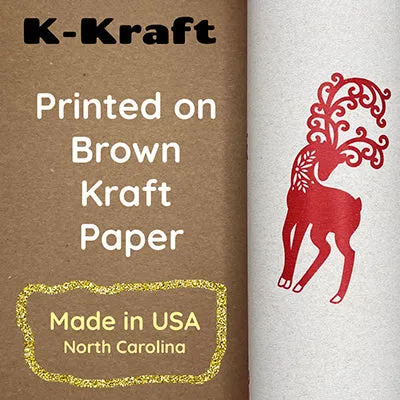 Majestic Wrapping Paper with Red and Black Reindeer 1 roll 30 inches x 10 feet
