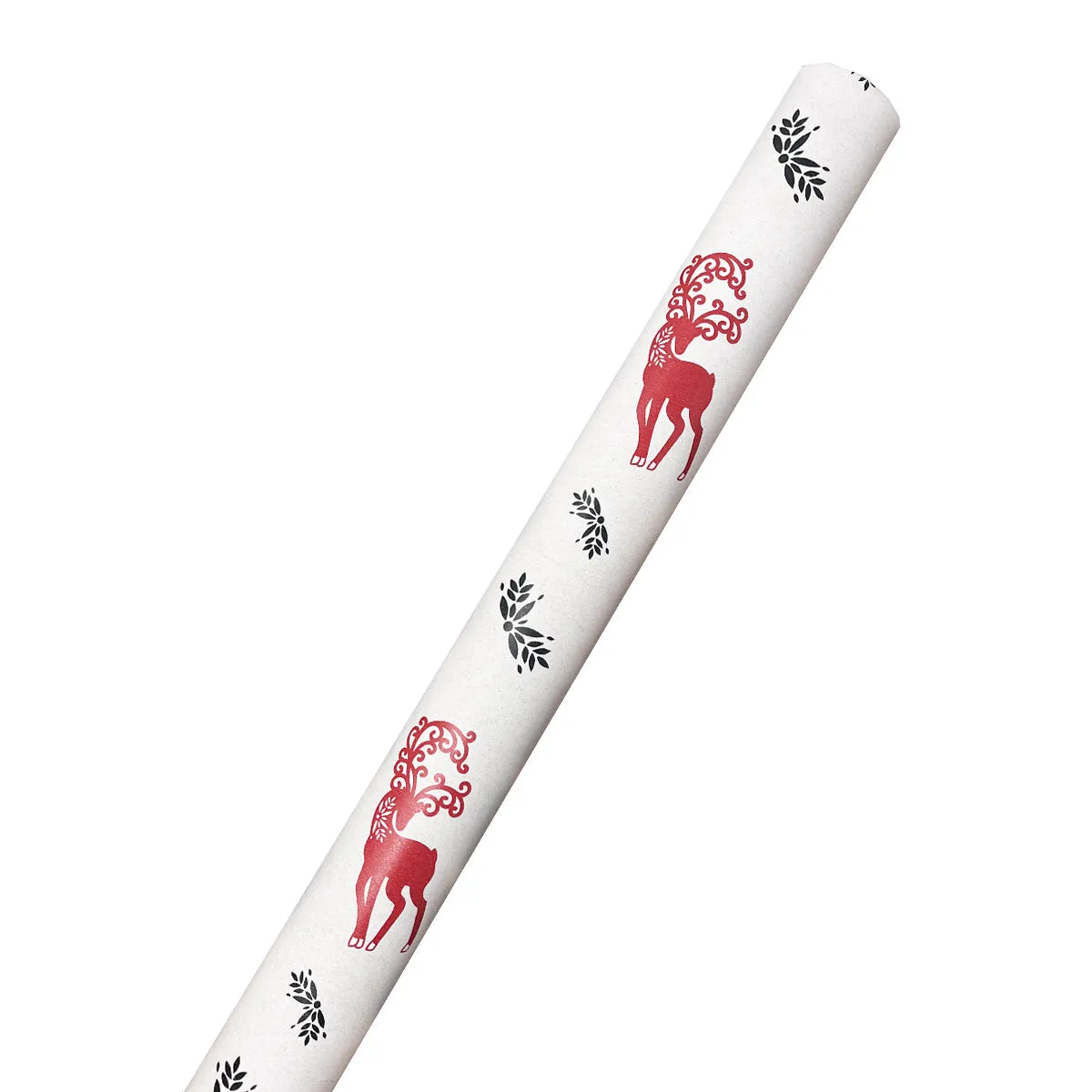 Majestic Wrapping Paper with Red and Black Reindeer 1 roll 30 inches x 10 feet