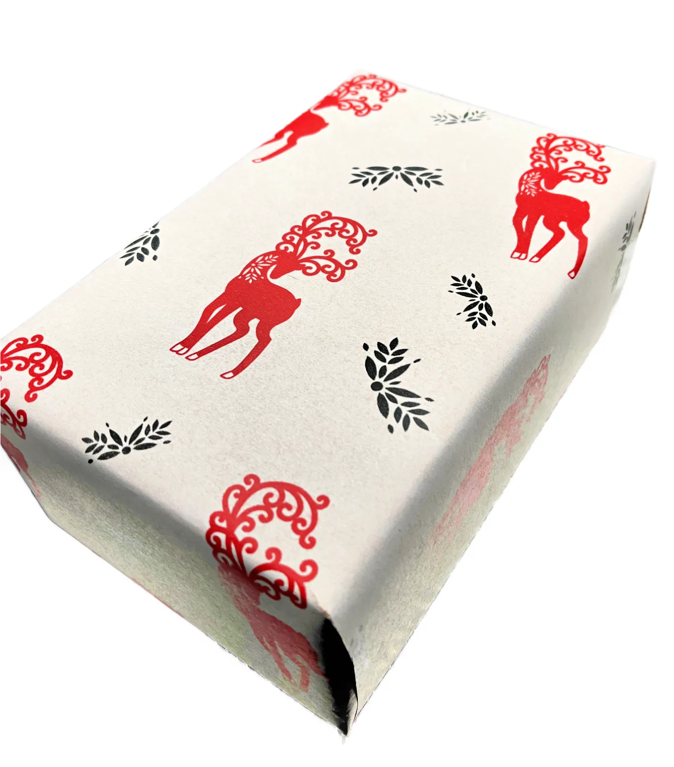 Majestic Wrapping Paper with Red and Black Reindeer 1 roll 30 inches x 10 feet