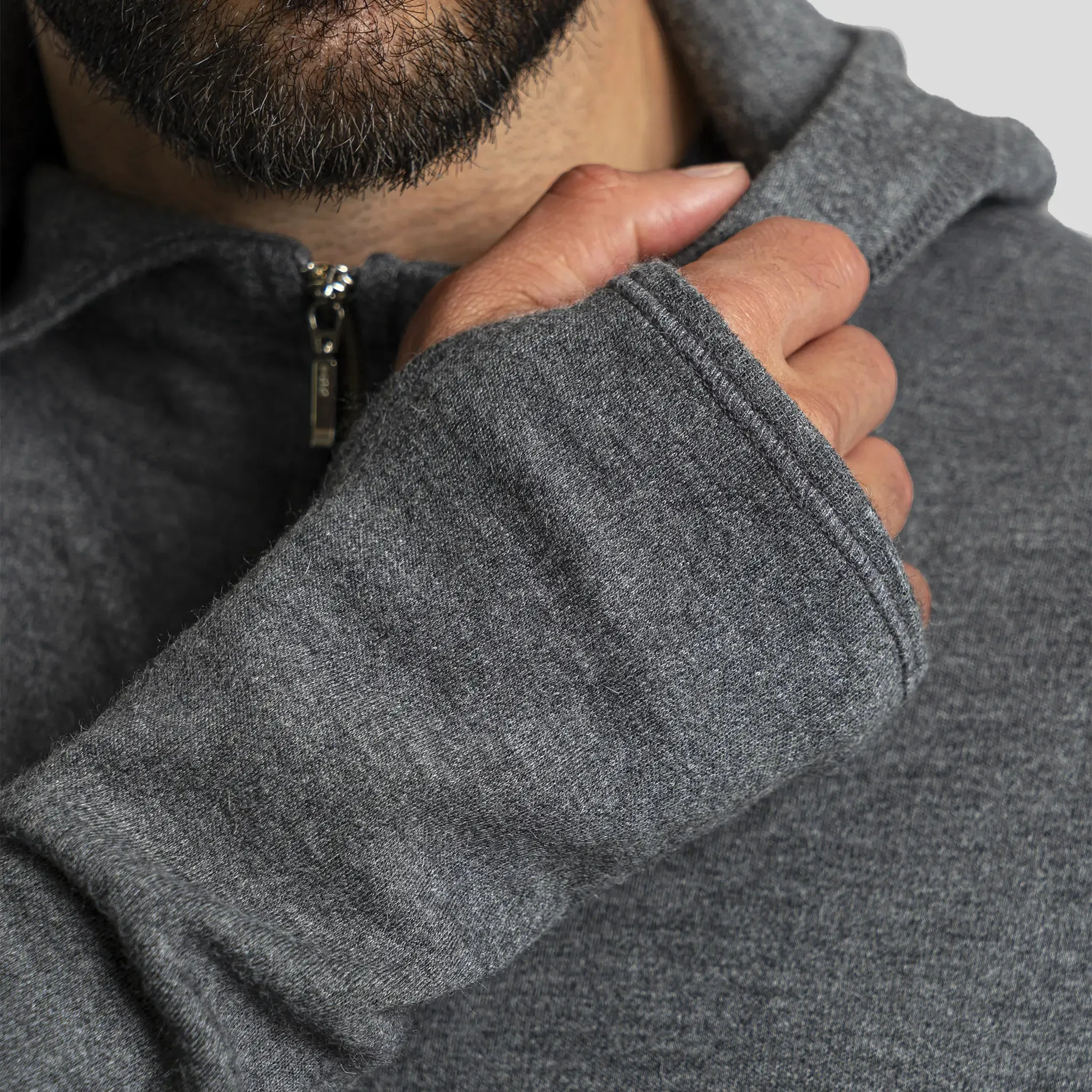 Men's Alpaca Wool Fleece Hooded Jacket: 420 Midweight Full-Zip