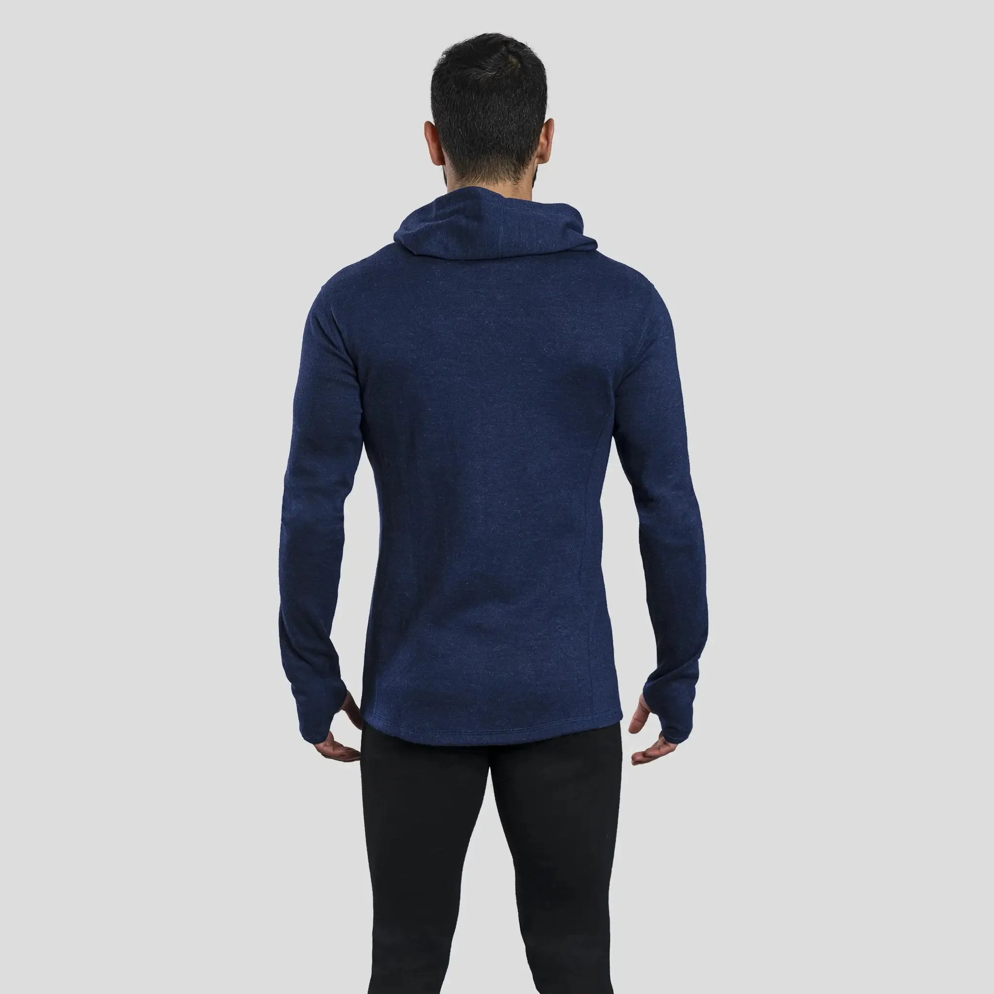 Men's Alpaca Wool Fleece Hooded Jacket: 420 Midweight Full-Zip