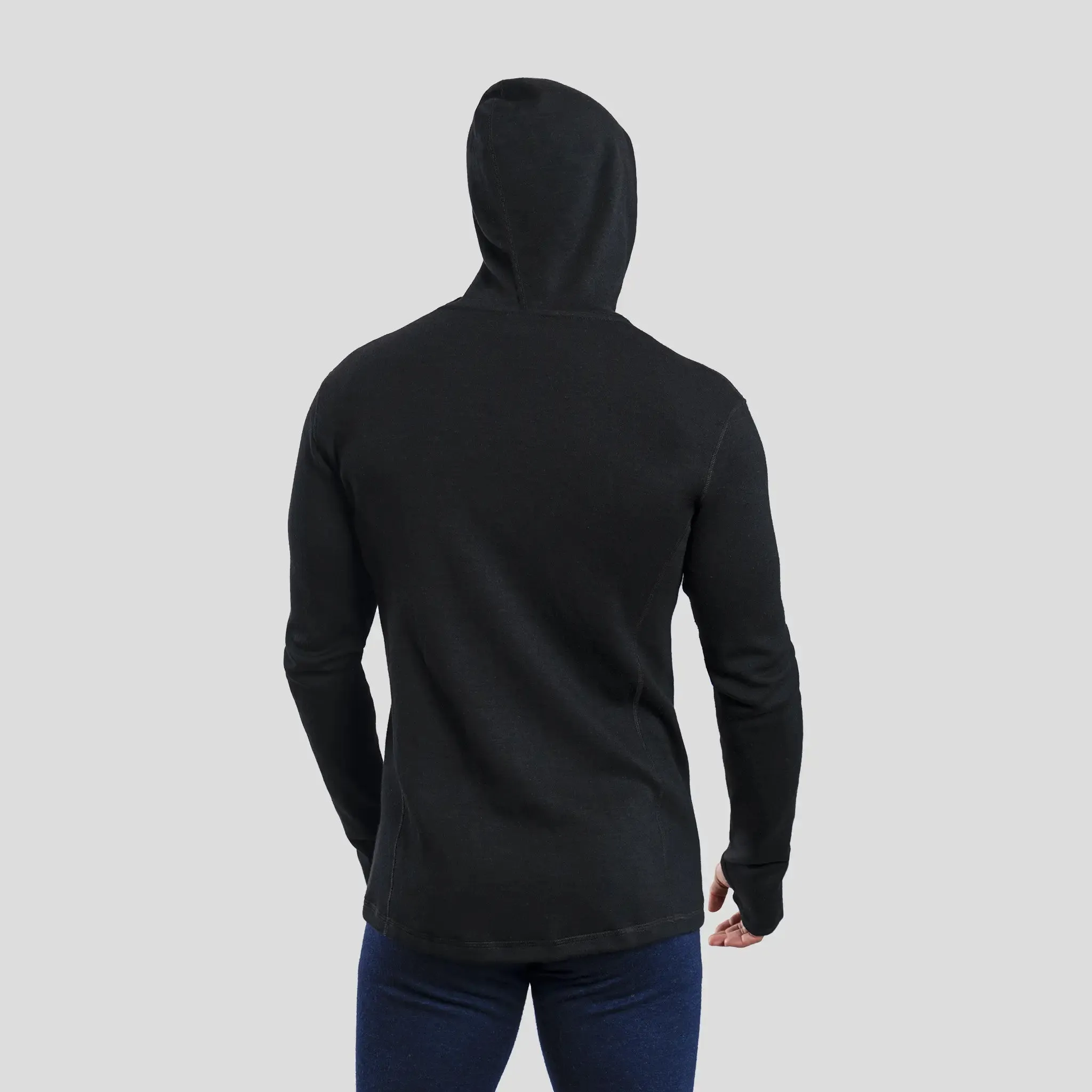 Men's Alpaca Wool Fleece Hooded Jacket: 420 Midweight Full-Zip