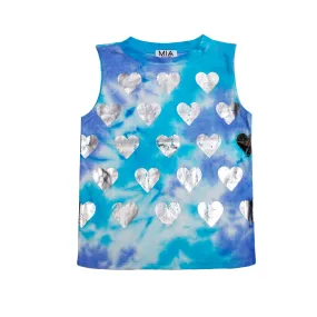 MIA New York Hachi Foil Heart Tank - Blue