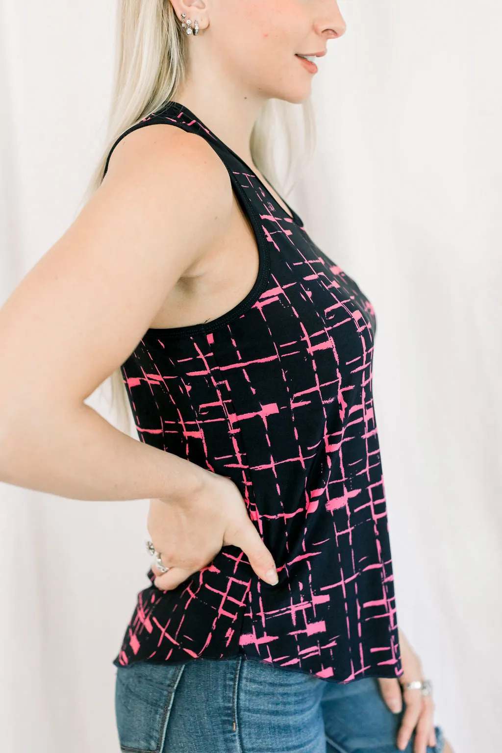 Navy Pink Fitness Tank
