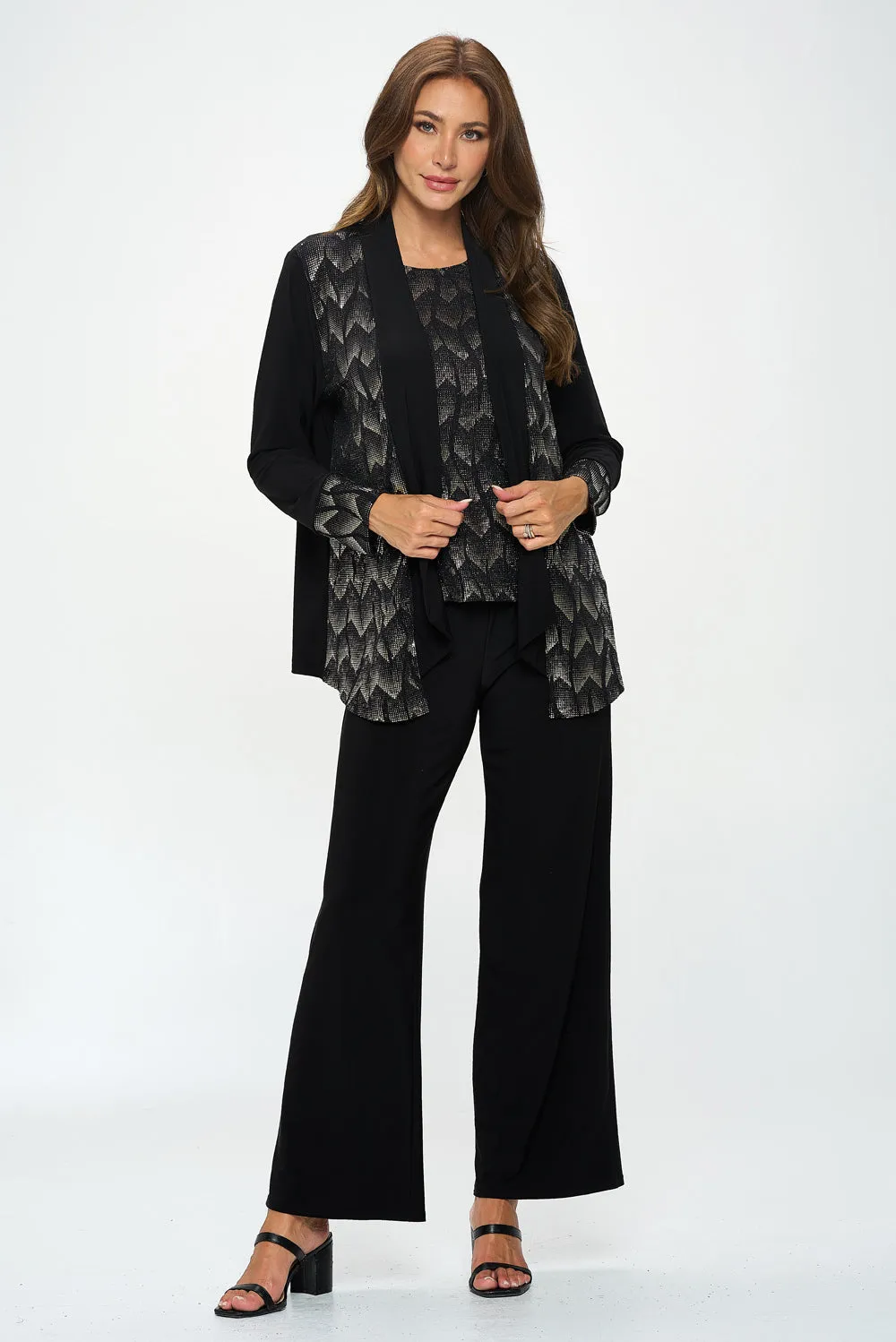 Nylon Foil Sequin Contrast Jacket -4091NF-LRD1-C-F029